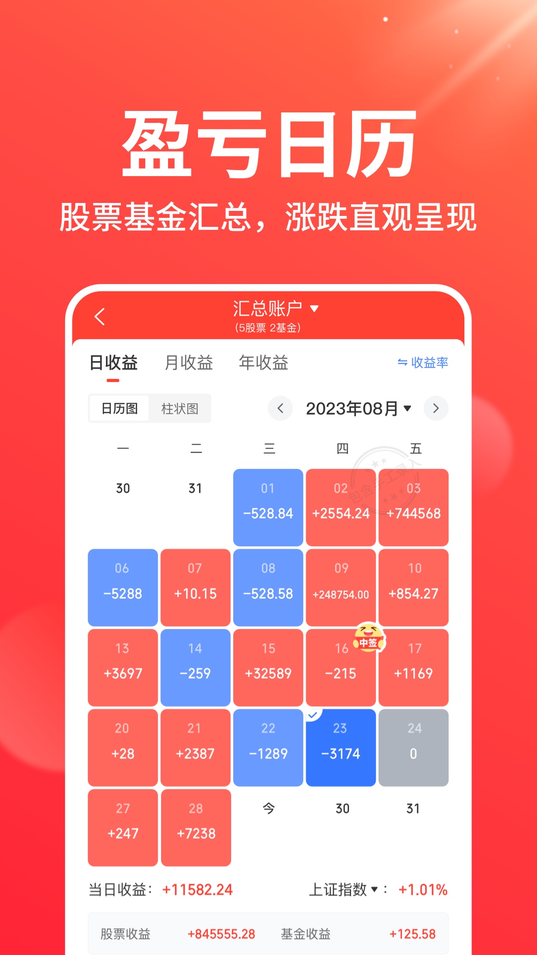 同花顺投资账本截图